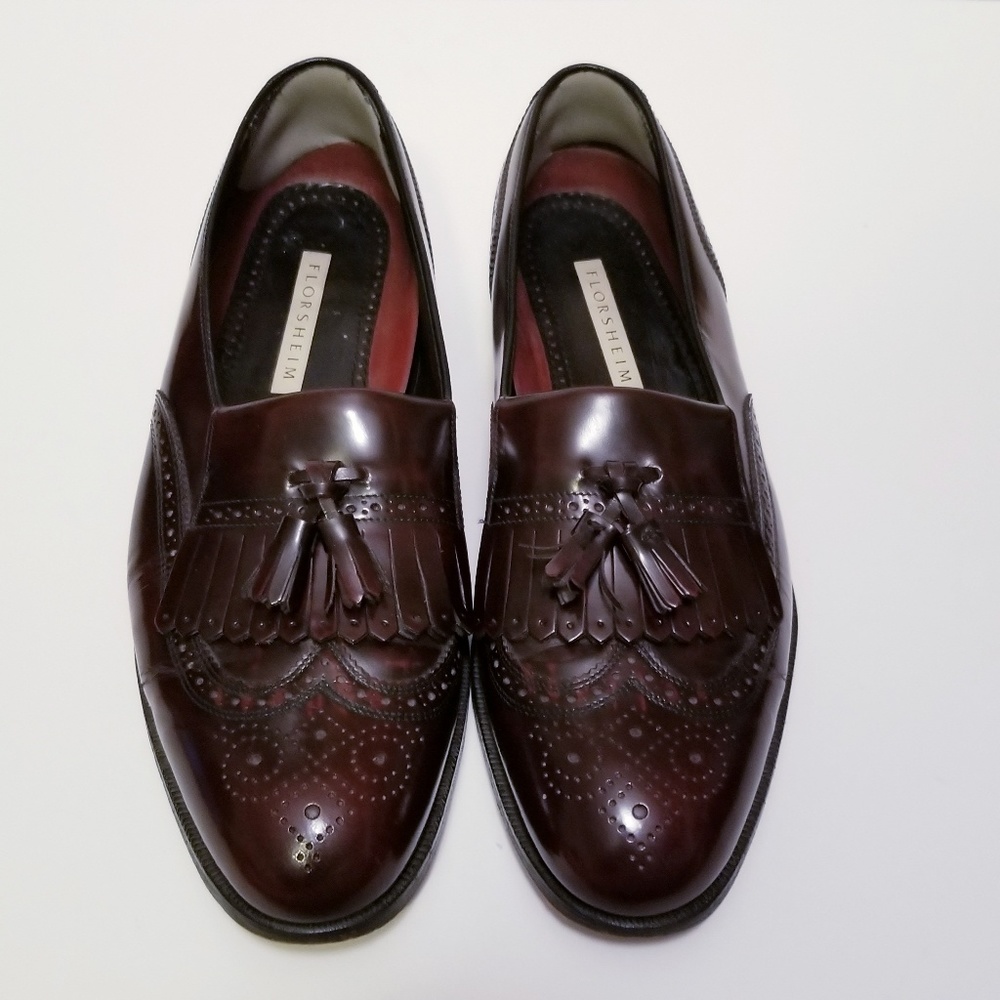 Florsheim Burgundy Brinson Wingtip Tassel loafers